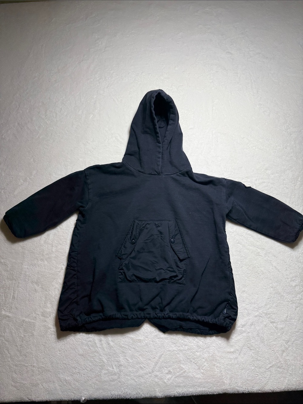 Moncler Navy Kids Hooded Sweatshirt with Front Pocket